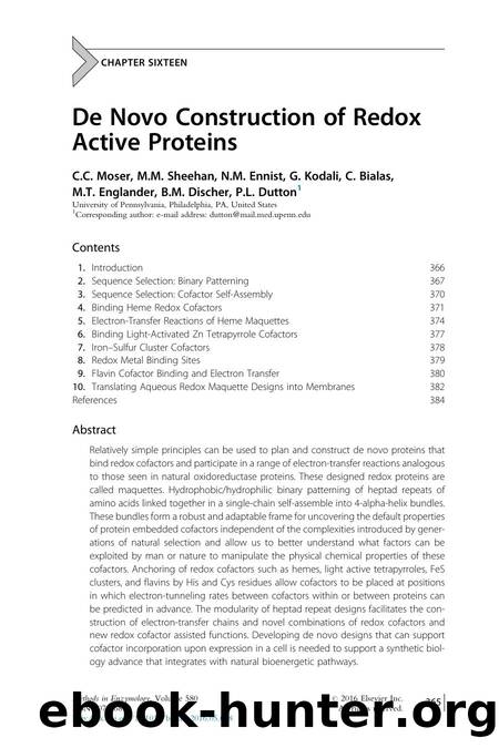 De Novo Construction of Redox Active Proteins by unknow