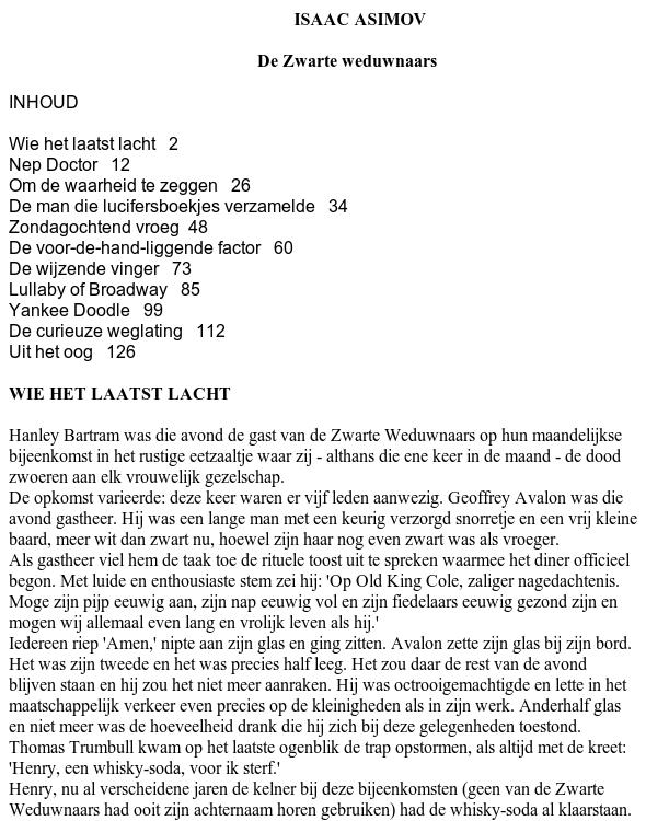 De Zwarte Weduwnaars by Isaac Asimov