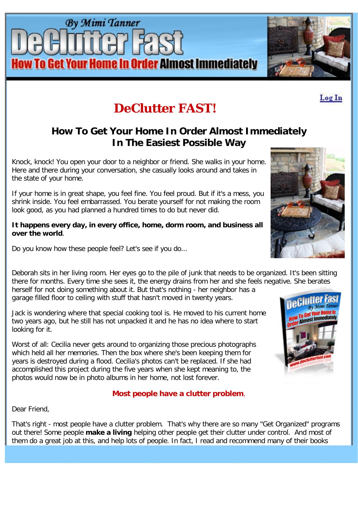 DeClutter Fast - Get Your Home In Order! by Best of Kuszter's Collection