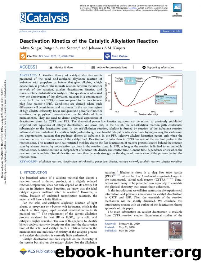 Deactivation Kinetics of the Catalytic Alkylation Reaction by Aditya Sengar Rutger A. van Santen & Johannes A.M. Kuipers