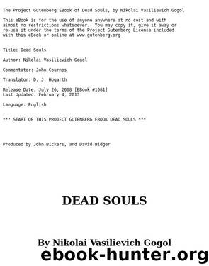 Dead Souls by Nikolai Vasilievich Gogol