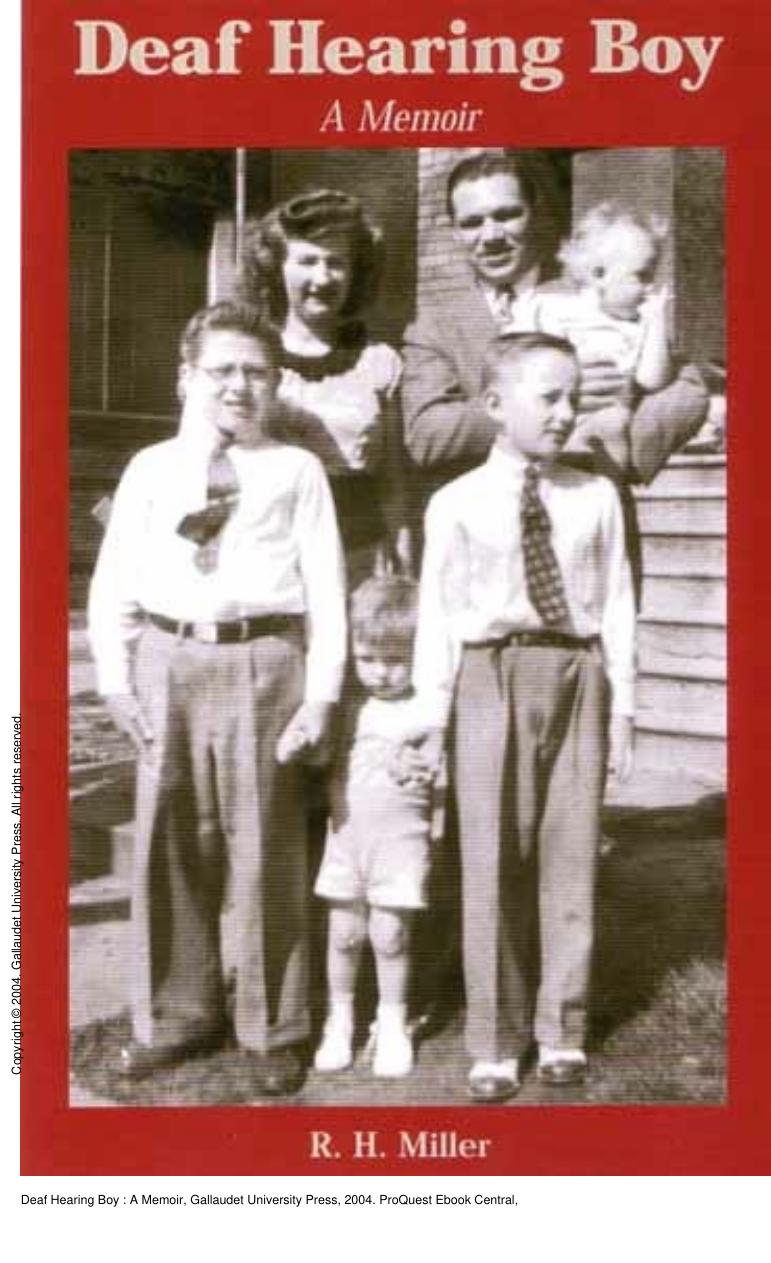 Deaf Hearing Boy : A Memoir by R. H. Miller