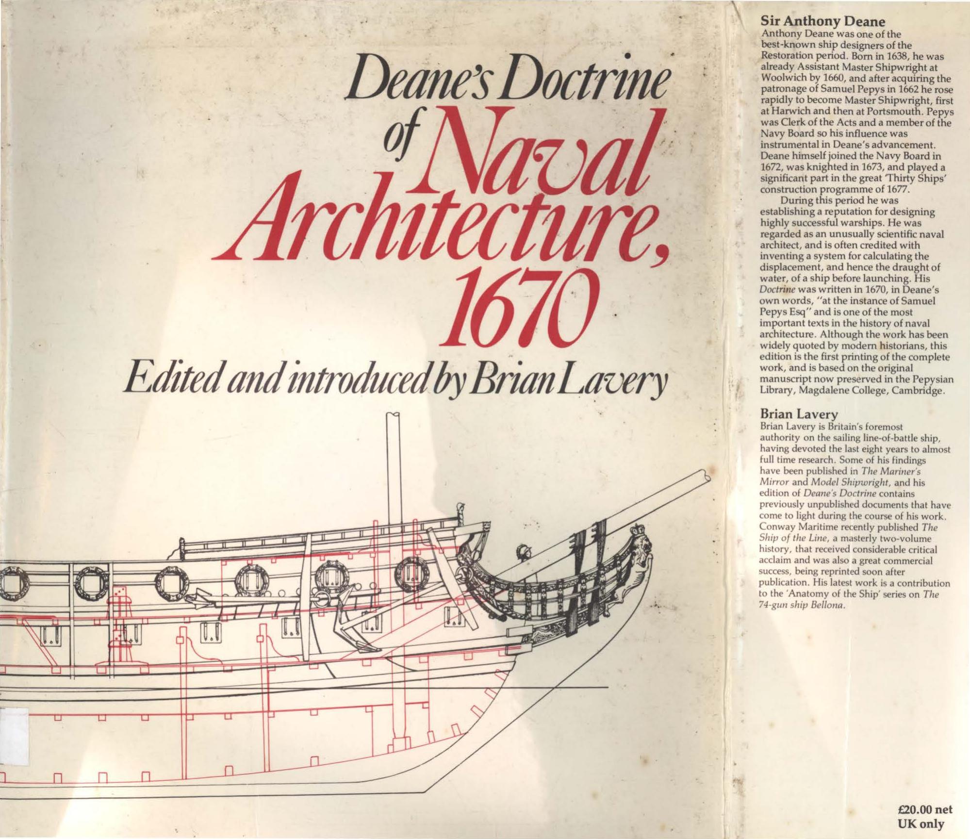 Deaneâs Doctrine of Naval Architecture, 1670 by Brian Lavery