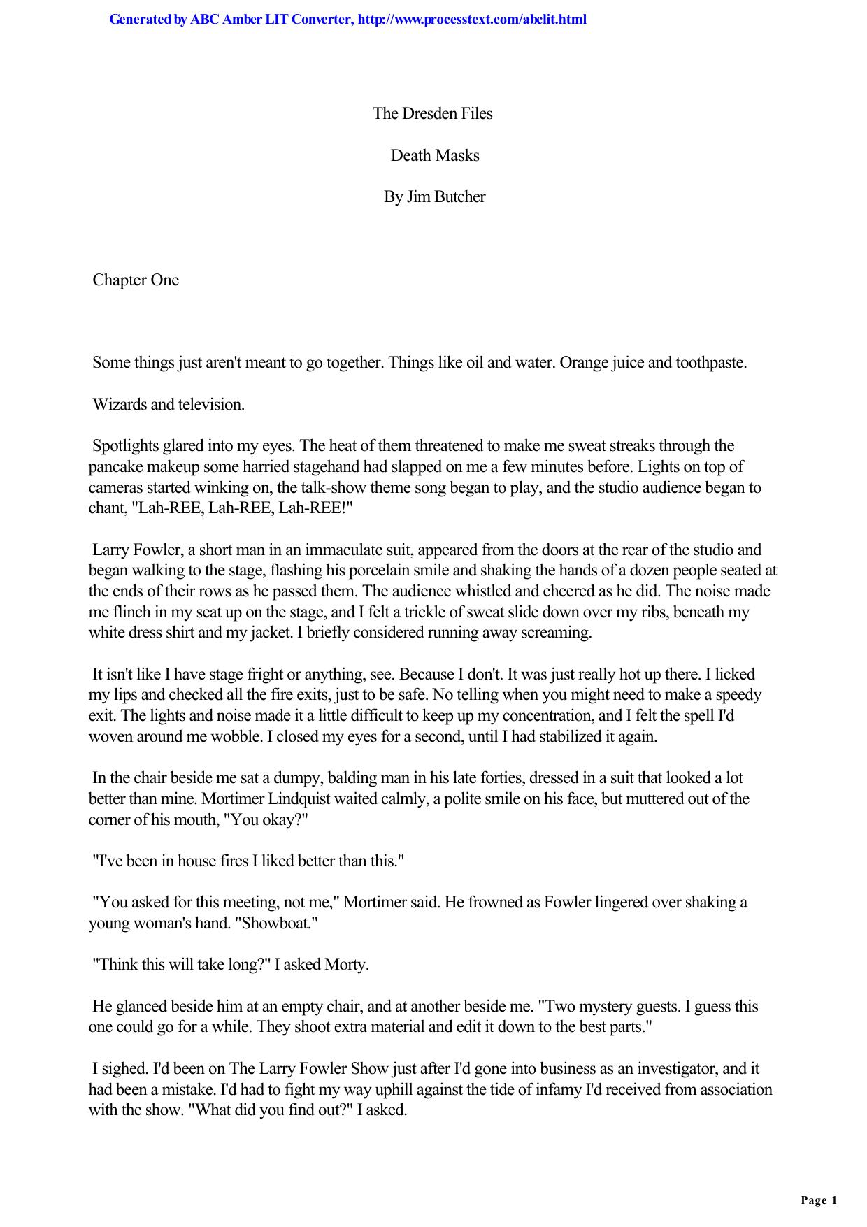 Death Masks (The Dresden Files, #5) by Unknown