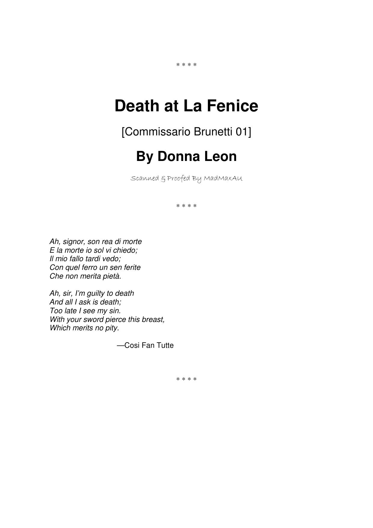 Death at La Fenice by Donna Leon