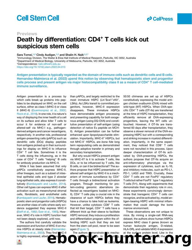 Death by differentiation: CD4&#x002B; T&nbsp;cells kick out suspicious stem cells by Sara Tomei & Cindy Audiger & Shalin H. Naik