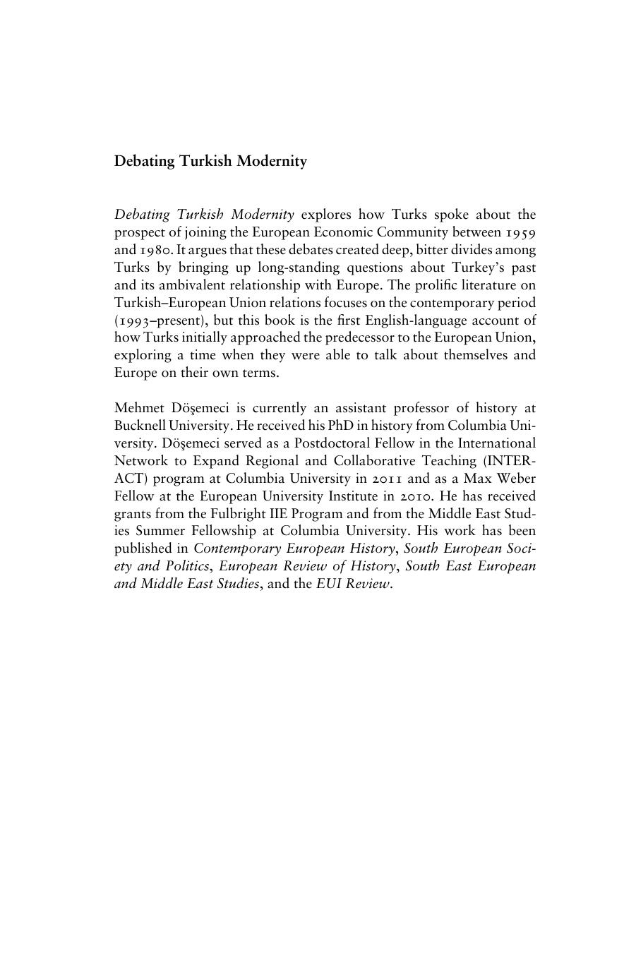 Debating Turkish Modernity: Civilization, Nationalism, and the EEC by Mehmet Dosemeci; Mehmet Do Emeci; Mehmet Deoosemeci; Mehmet Dsemeci