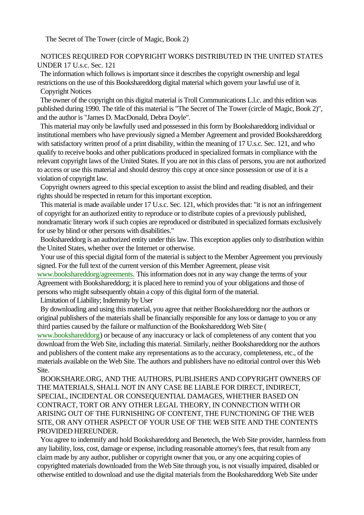 Debra Doyle - Circle of Magic 02 by The Secret of The Tower