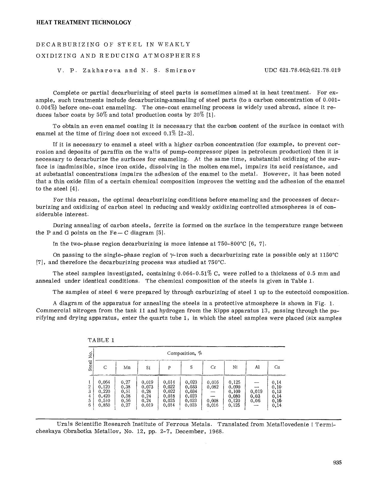 Decarburizing of steel in weakly oxidizing and reducing atmospheres by Unknown