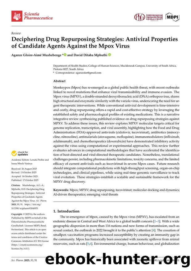 Deciphering Drug Repurposing Strategies: Antiviral Properties of Candidate Agents Against the Mpox Virus by Aganze Gloire-Aimé Mushebenge & David Ditaba Mphuthi