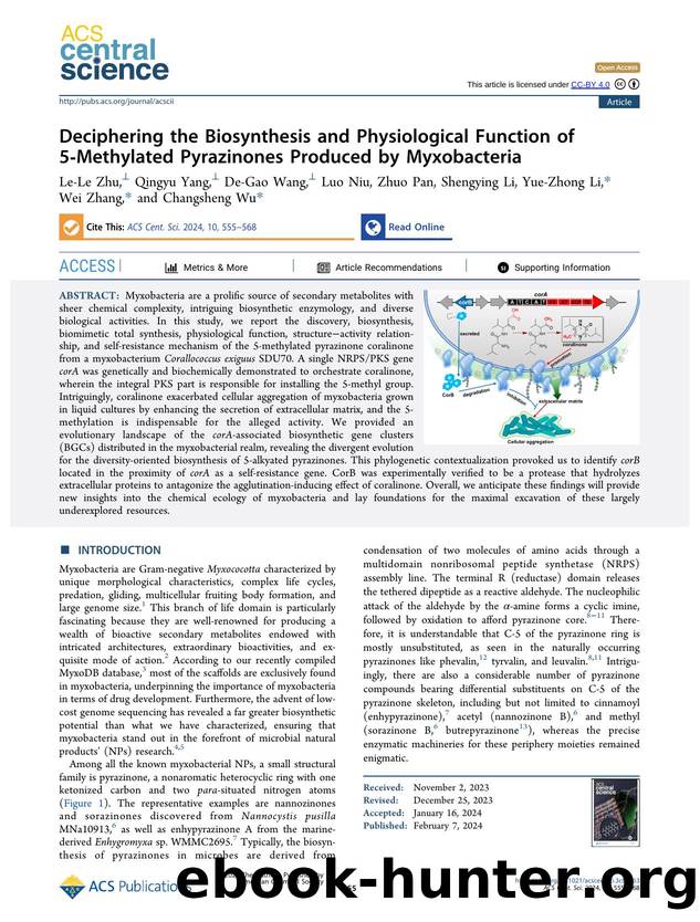 Deciphering the Biosynthesis and Physiological Function of 5âMethylated Pyrazinones Produced by Myxobacteria by unknow