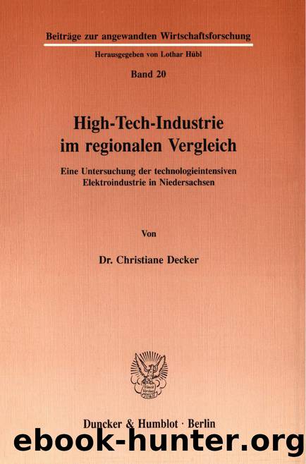 Decker by High-Tech-Industrie im regionalen Vergleich (9783428468959)