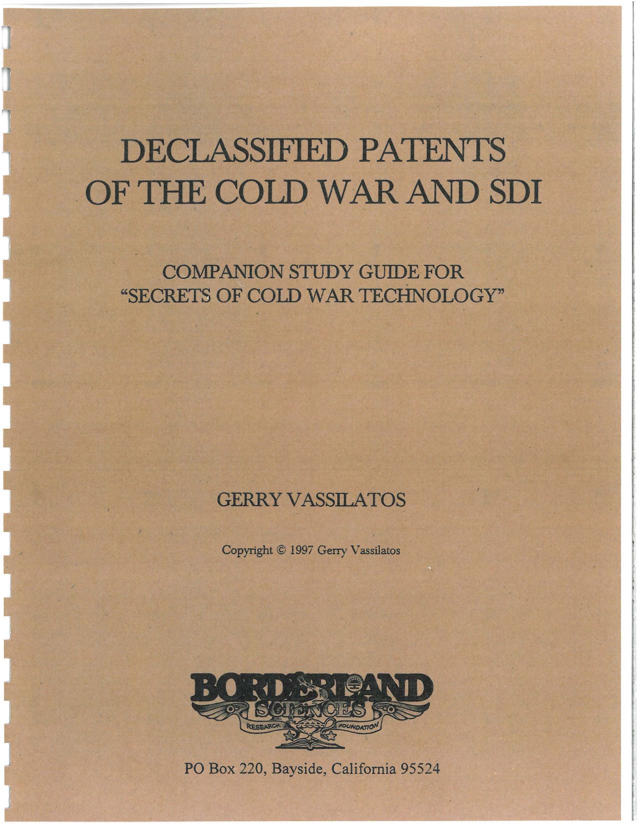 Declassified Patents of the Cold War and SDI by Gerry Vassilatos