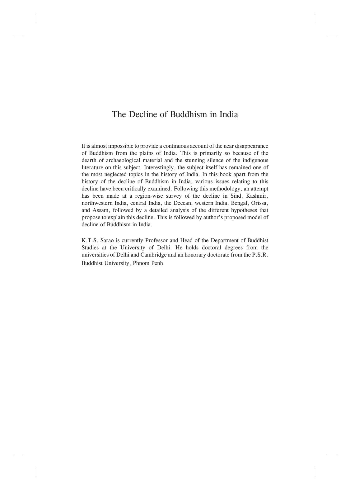 Decline of Buddhism in India: A Fresh Perspective by Unknow