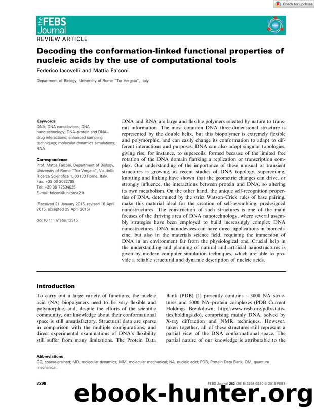 Decoding the conformationâlinked functional properties of nucleic acids by the use of computational tools by Unknown