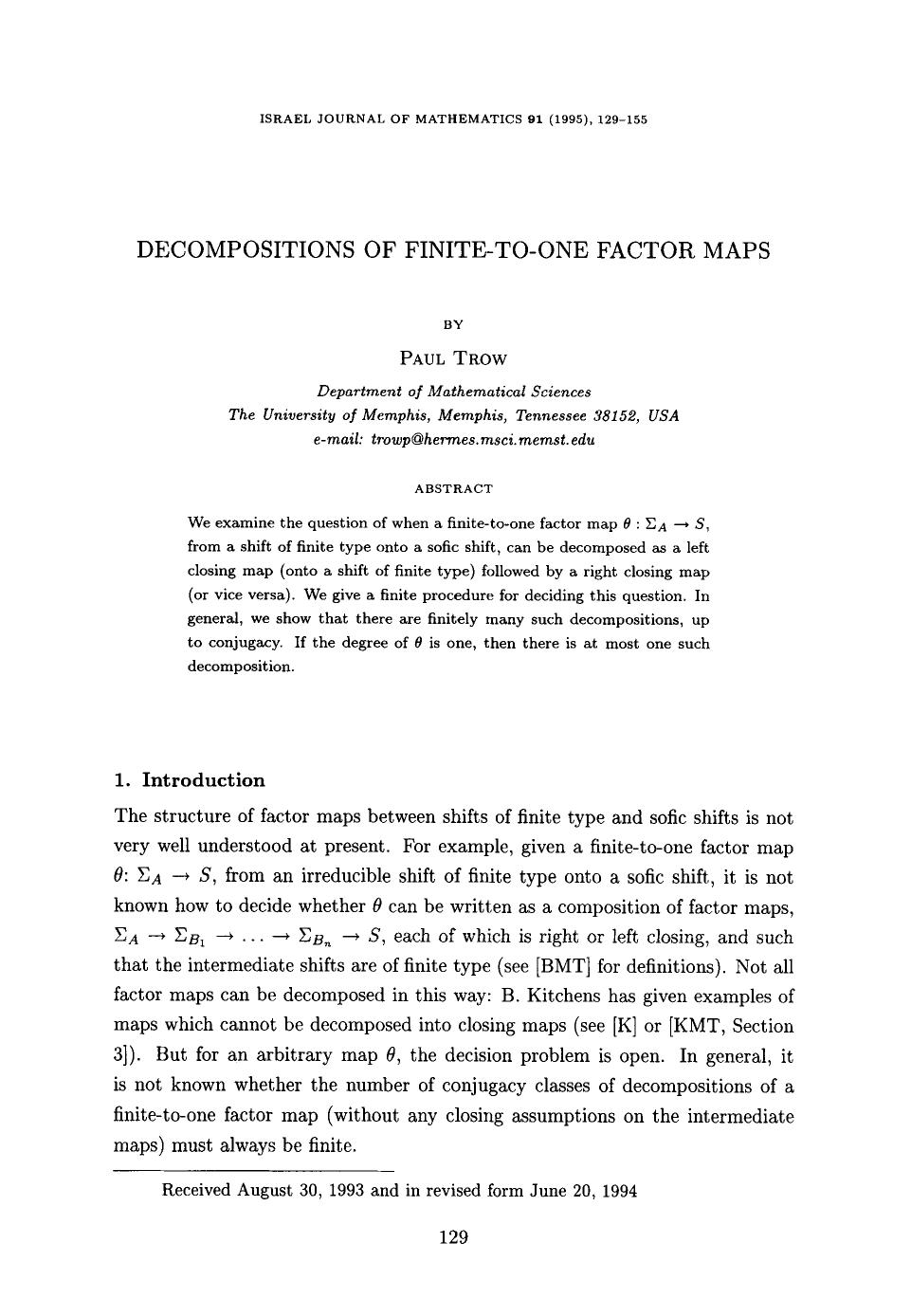 Decompositions of finite-to-one factor maps by Unknown