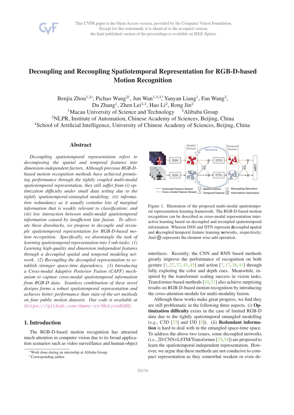 Decoupling and Recoupling Spatiotemporal Representation for RGB-D-Based Motion Recognition by unknow