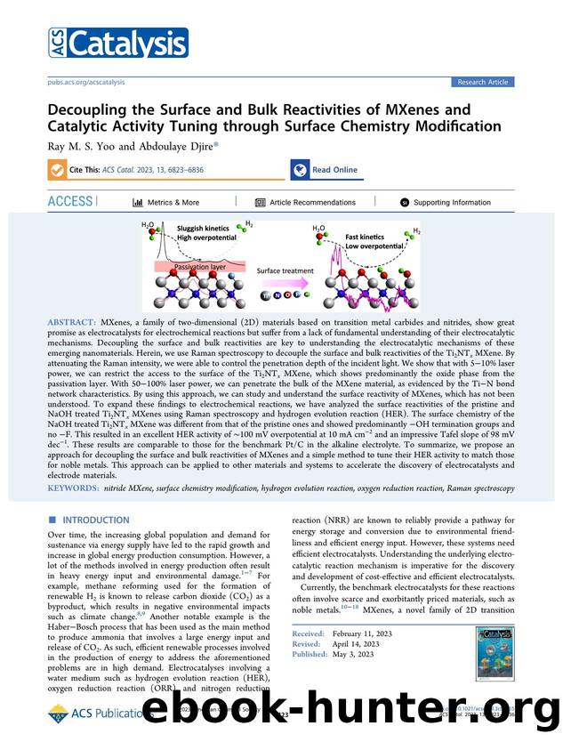 Decoupling the Surface and Bulk Reactivities of MXenes and Catalytic Activity Tuning through Surface Chemistry Modification by Ray M. S. Yoo and Abdoulaye Djire