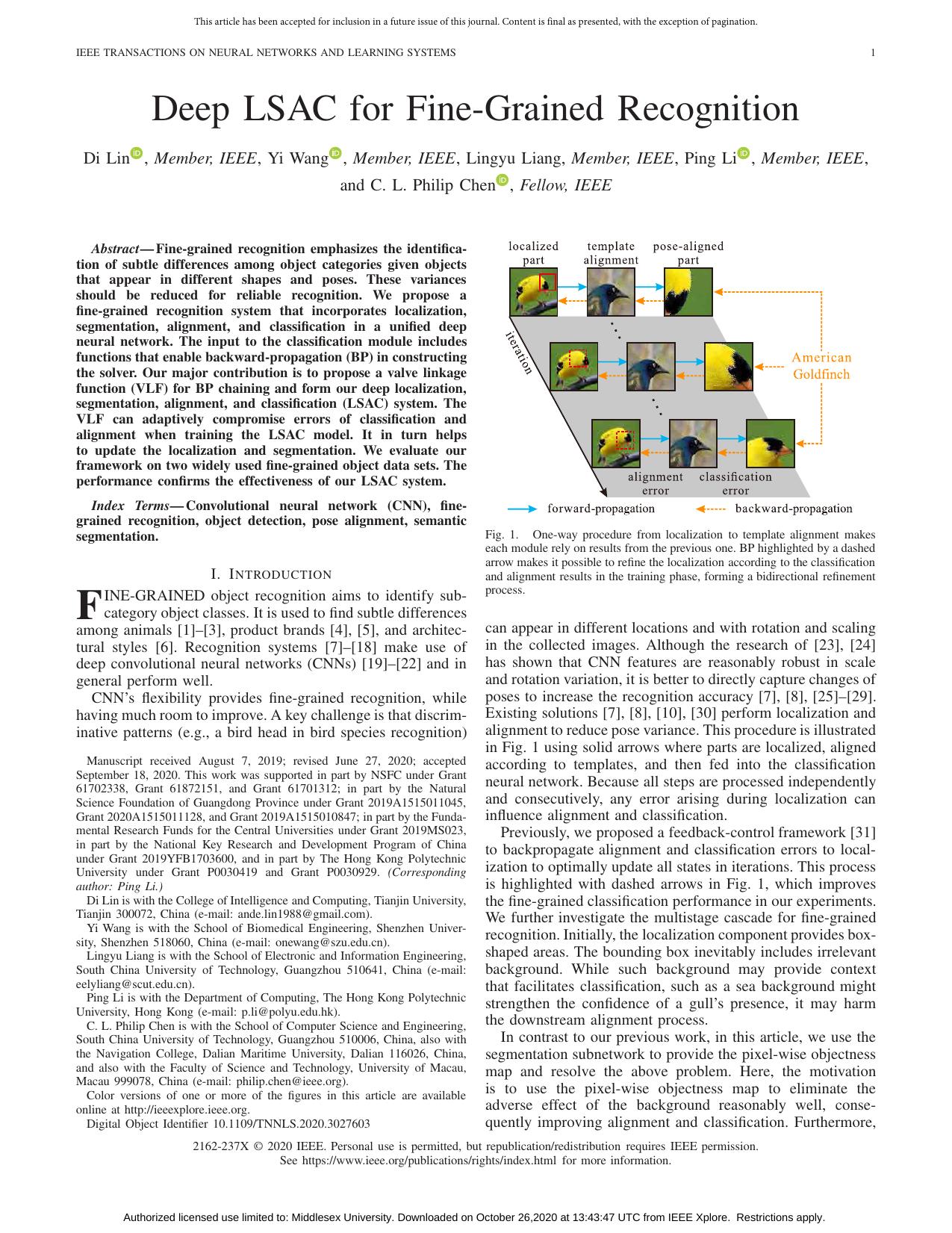 Deep LSAC for Fine-Grained Recognition by Unknown