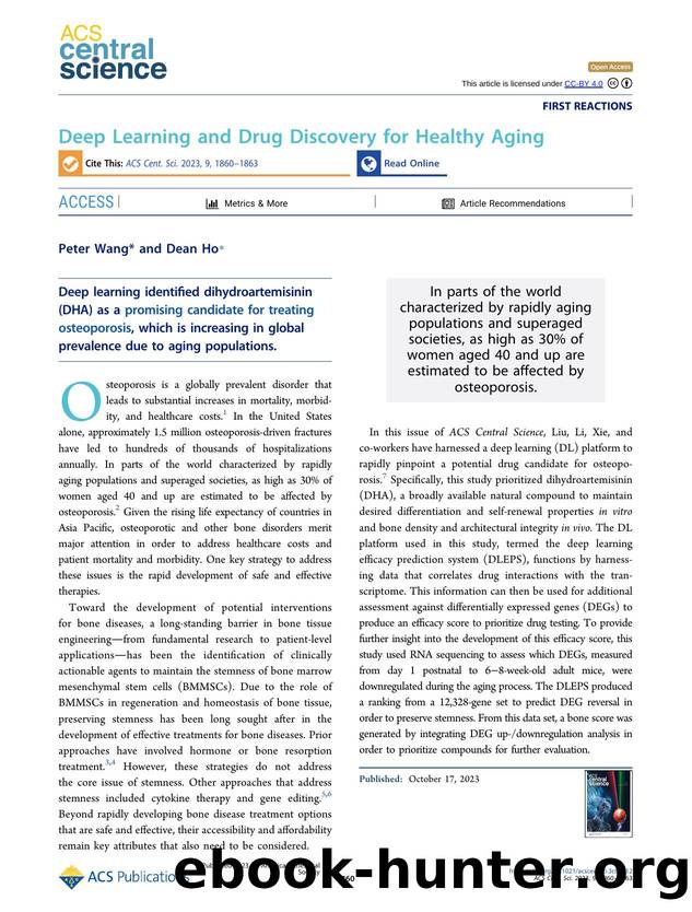 Deep Learning and Drug Discovery for Healthy Aging by Peter Wang (ORCID: g/0000-0002-4925-1738) & Dean Ho (ORCID: g/0000-0002-7337-296X)