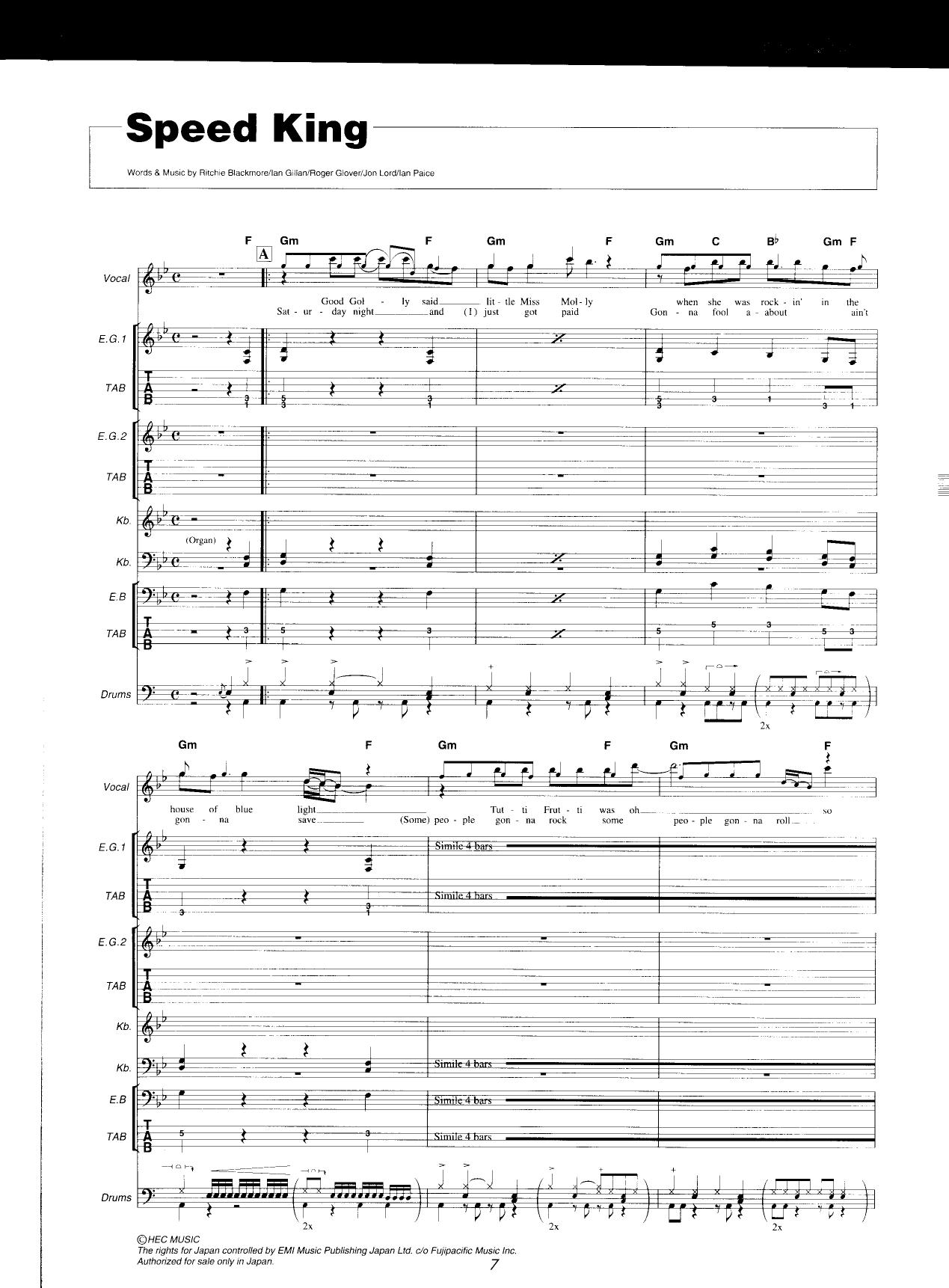 Deep Purple - In Rock by Full Band Score