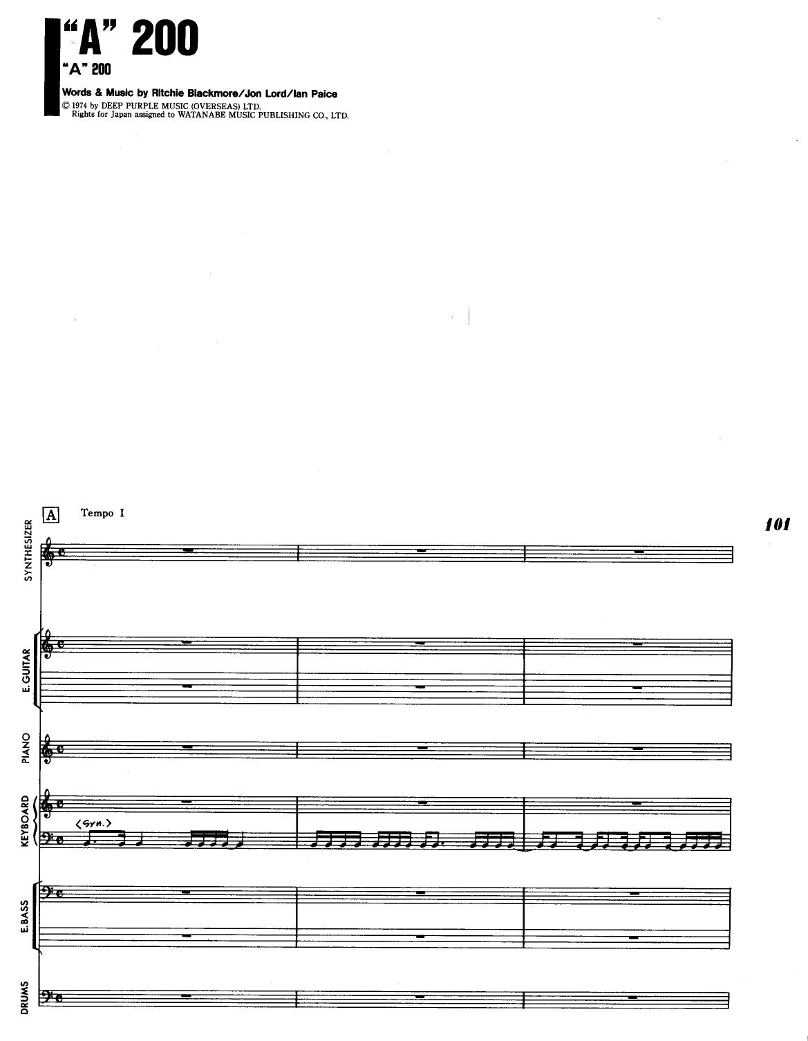 Deep Purple by Burn full score