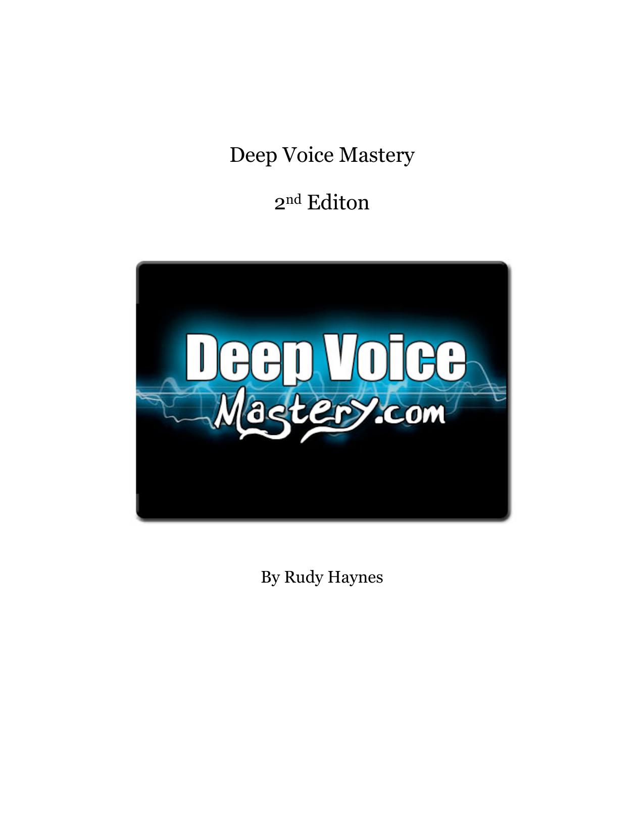 Deep Voice Mastery, 2nd Edition by Rudy Haynes