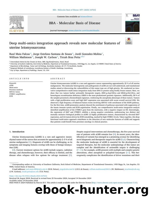 Deep multi-omics integration approach reveals new molecular features of uterine leiomyosarcoma by unknow