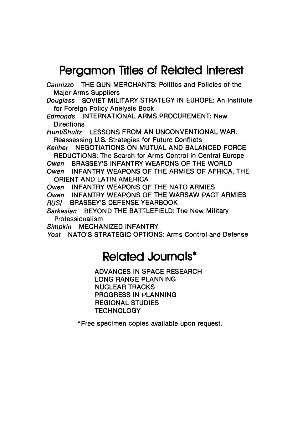 Defense Manpower Planning. Issues for the 1980s by William J. Taylor Eric T. Olson and Richard A. Schrader (Eds.)