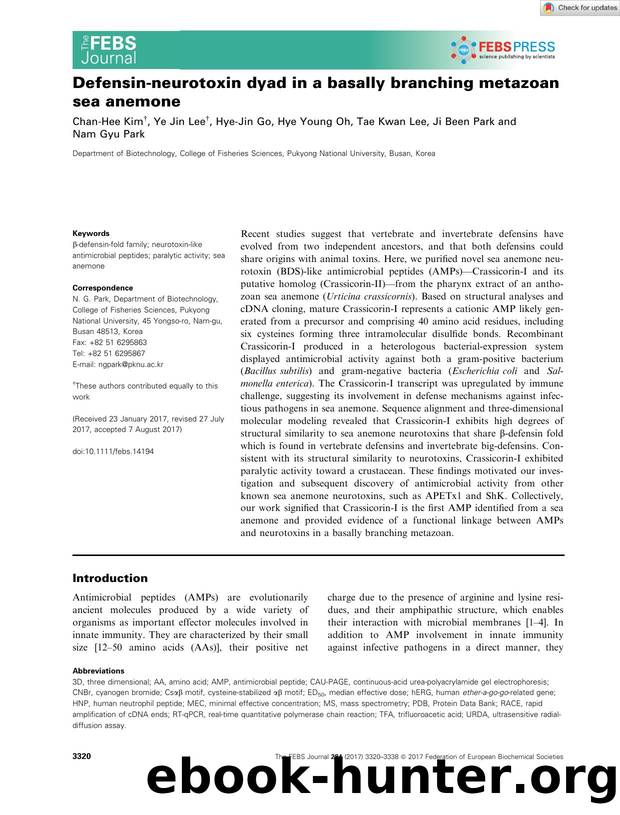 Defensinâneurotoxin dyad in a basally branching metazoan sea anemone by Unknown
