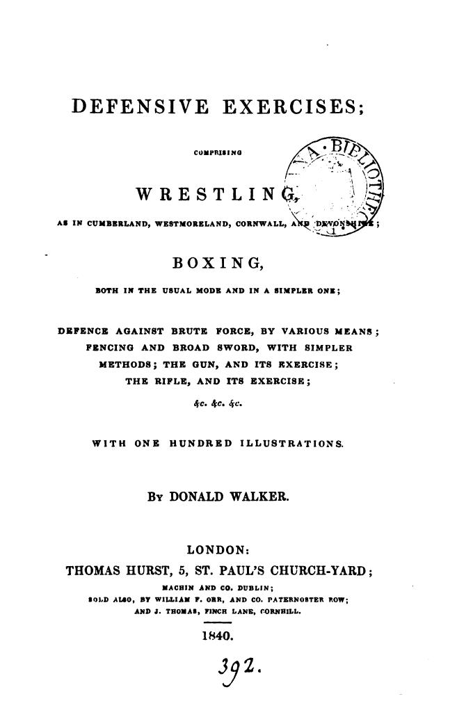 Defensive exercises by Donald Walker
