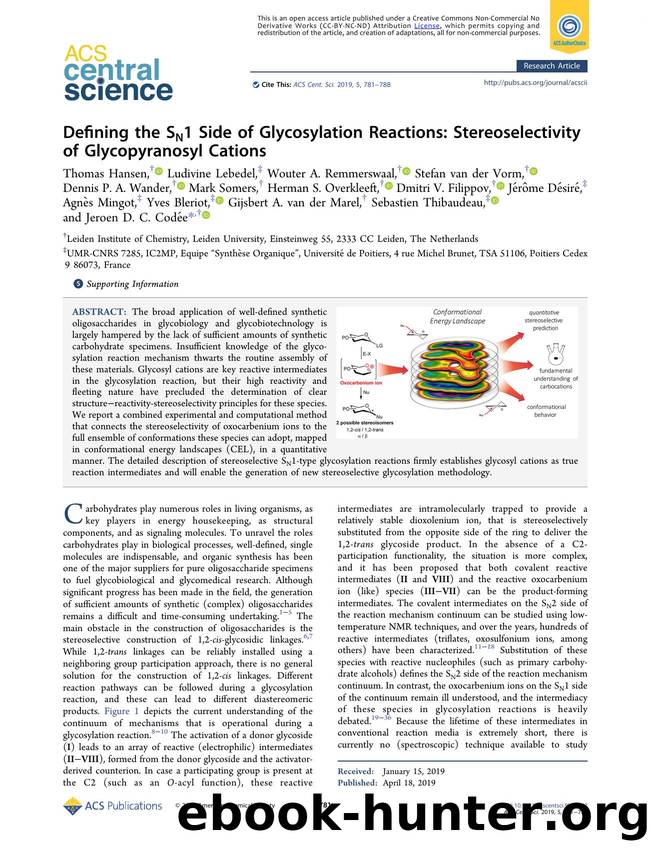 Defining the SN1 Side of Glycosylation Reactions: Stereoselectivity of Glycopyranosyl Cations by unknow