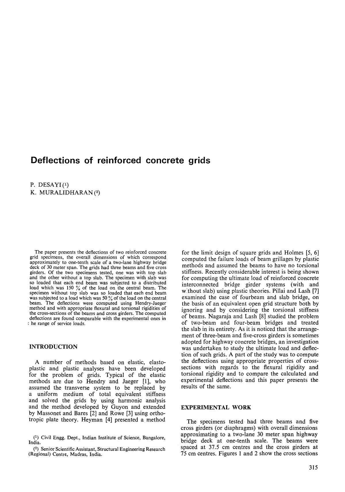 Deflections of reinforced concrete grids by Unknown