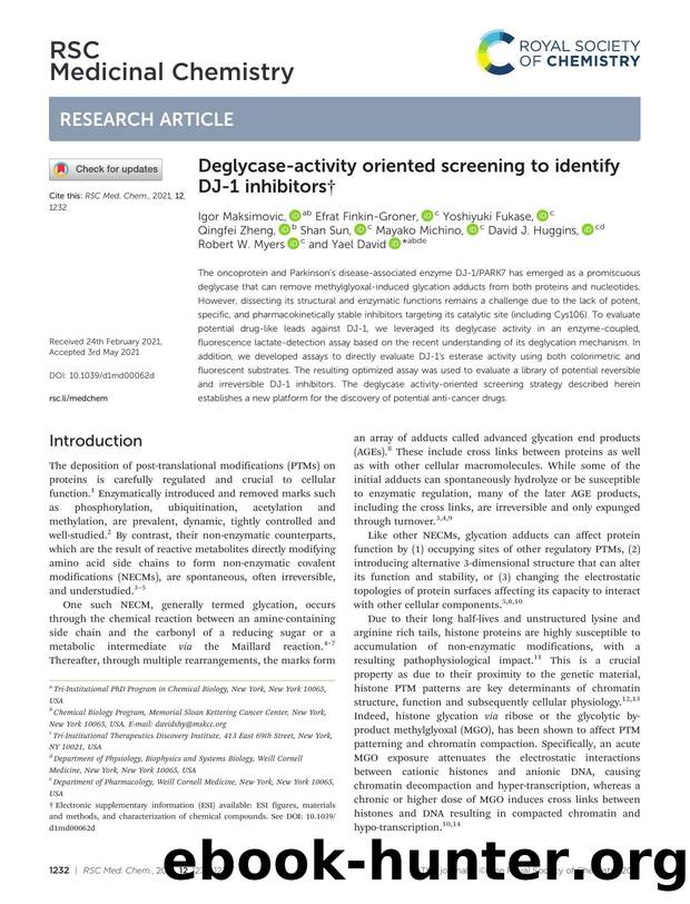 Deglycase-activity oriented screening to identify DJ-1 inhibitors by unknow