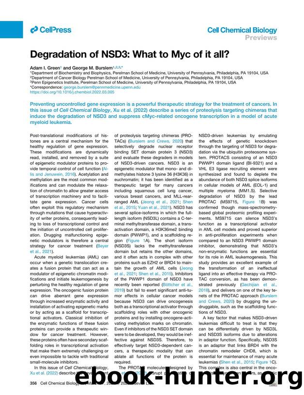 Degradation of NSD3: What to Myc of it all? by Adam I. Green & George M. Burslem