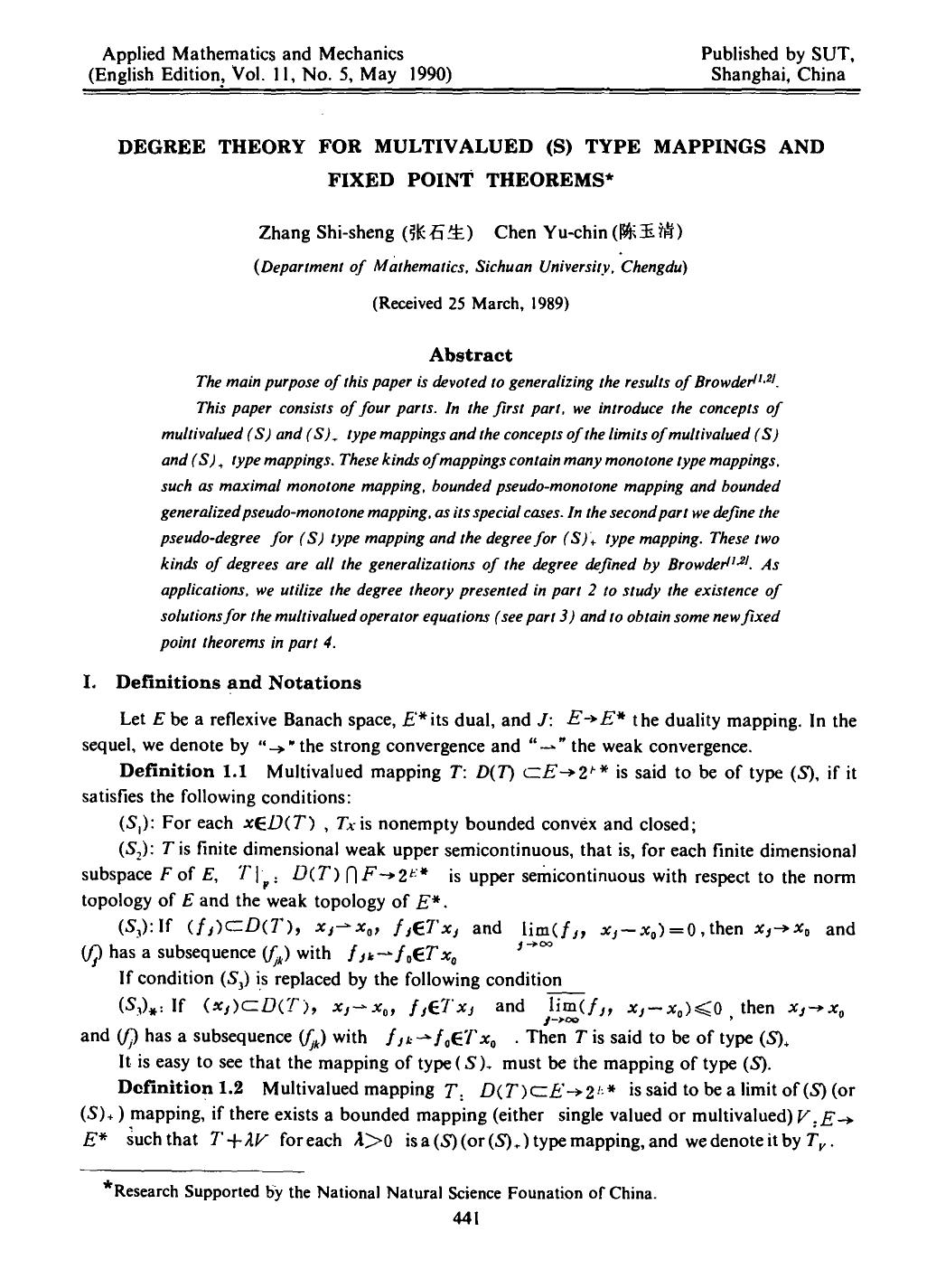 Degree theory for multivalued (S) type mappings and fixed point theorems by Unknown