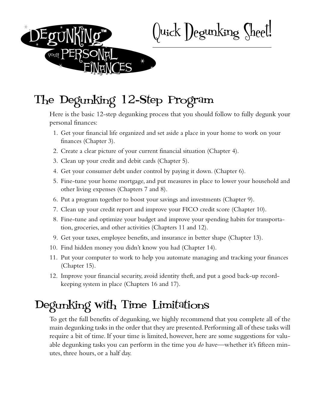 Degunking Your Personal Finances by Shannon Plate