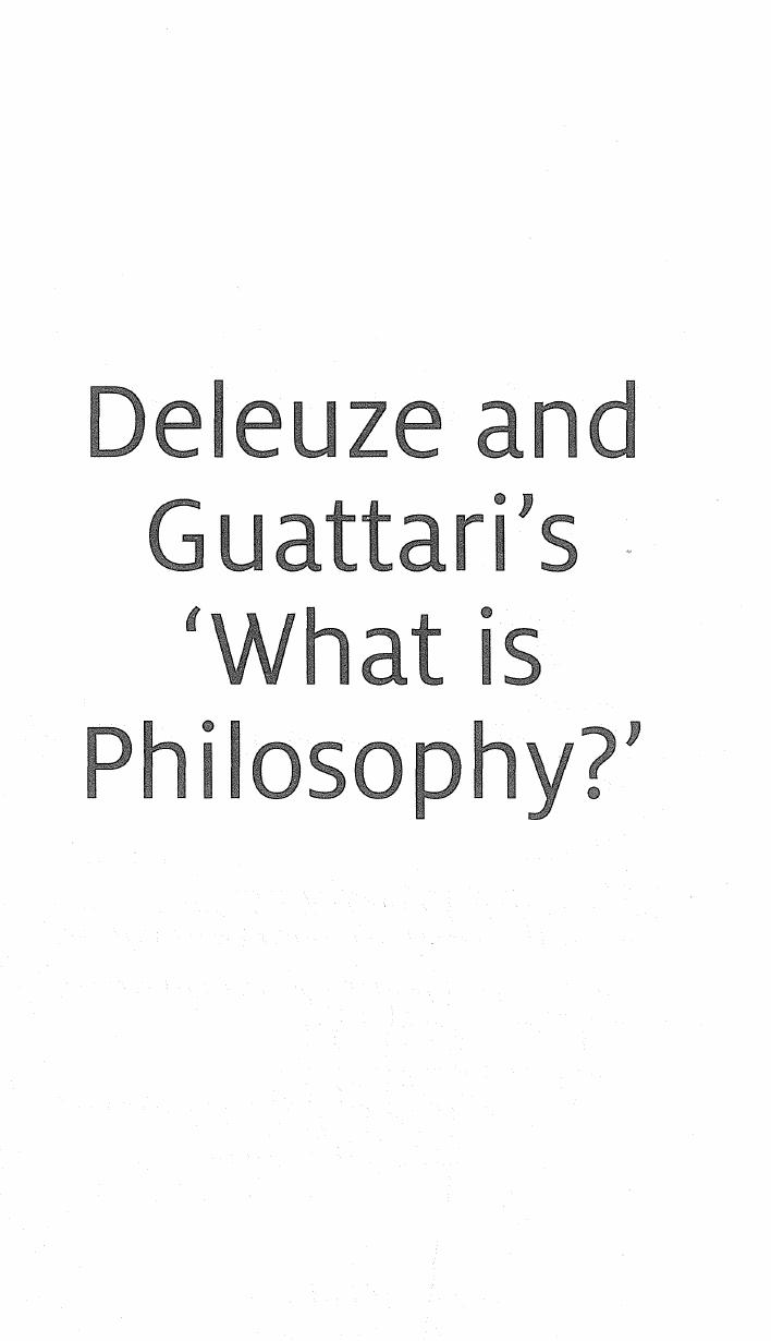 Deleuze and Guattariâs âWhat is Philosophy?â: A Readerâs Guide by Rex Butler