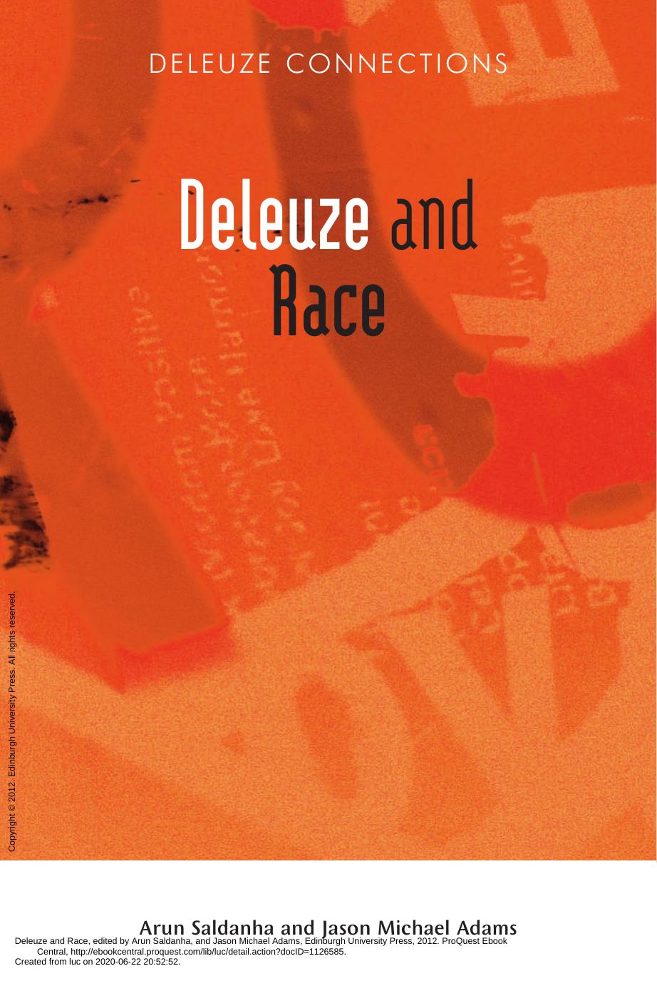 Deleuze and race by Jason Michael Adams; Arun Saldanha