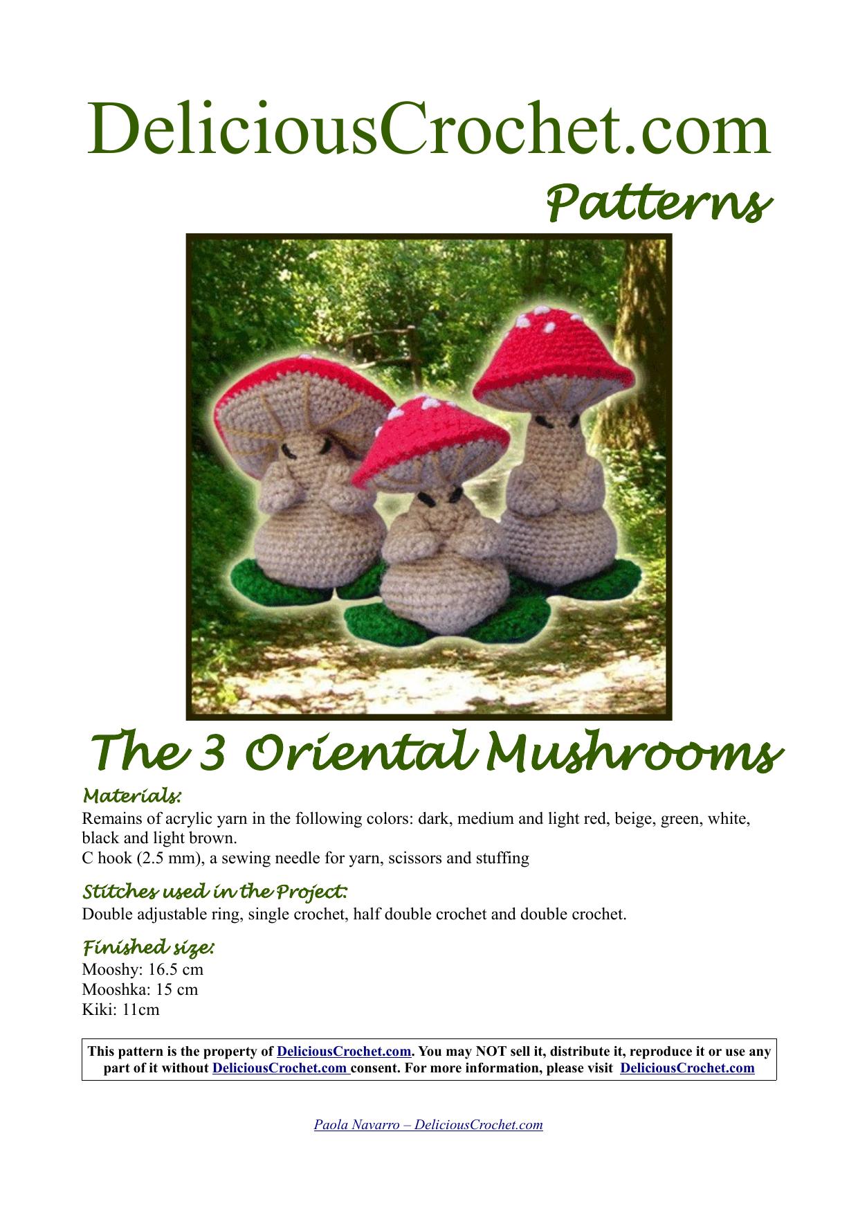 Delicious Crochet - The 3 Oriental Mushrooms by Unknown