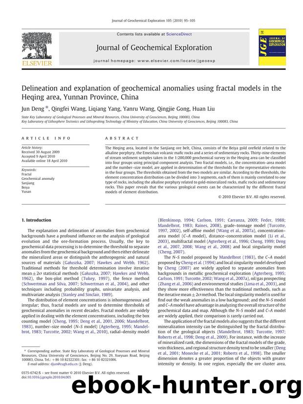 Delineation and explanation of geochemical anomalies using fractal models in the Heqing area, Yunnan Province, China by Jun Deng & Qingfei Wang & Liqiang Yang & Yanru Wang & Qingjie Gong & Huan Liu