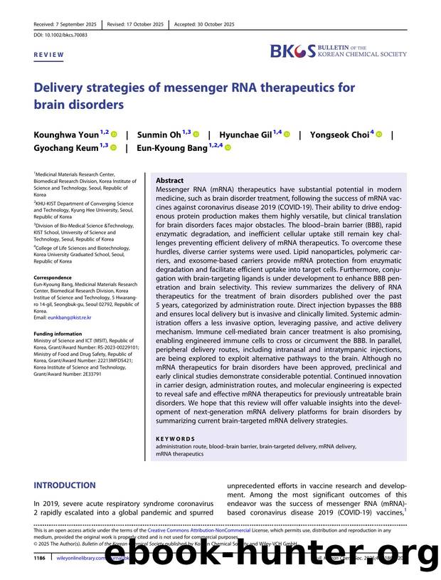 Delivery Strategies of mRNA Therapeutics for Brain Disorders by Unknown