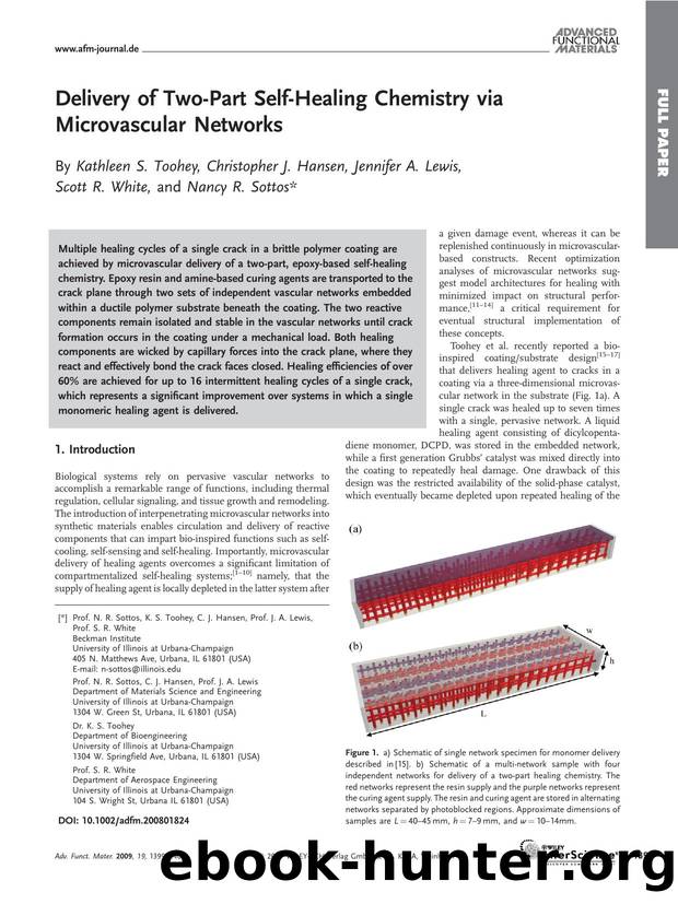 Delivery of Two-Part Self-Healing Chemistry via Microvascular Networks by Unknown