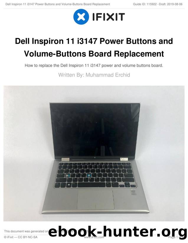 Dell Inspiron 11 i3147 Power Buttons and Volume-Buttons Board Replacement by Unknown