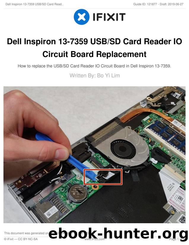 Dell Inspiron 13-7359 USBSD Card Reader IO Circuit Board Replacement by Unknown