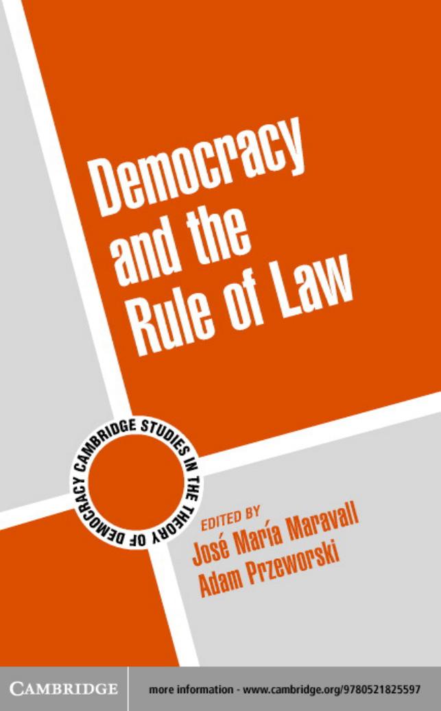 Democracy and the Rule of Law by Jose Maria Maravall Adam Przeworski