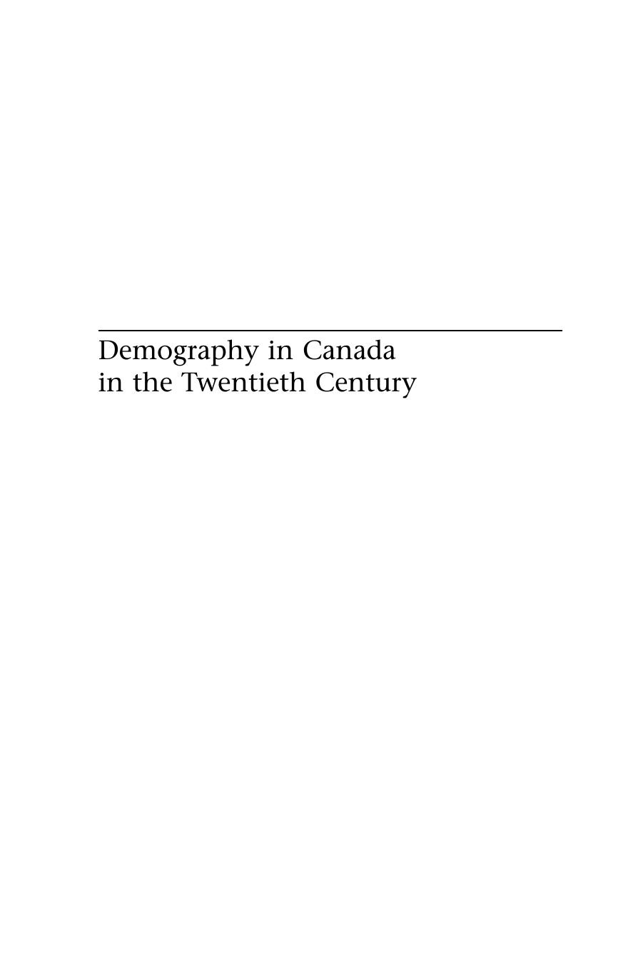 Demography in Canada in the Twentieth Century by Sylvia T. Wargon