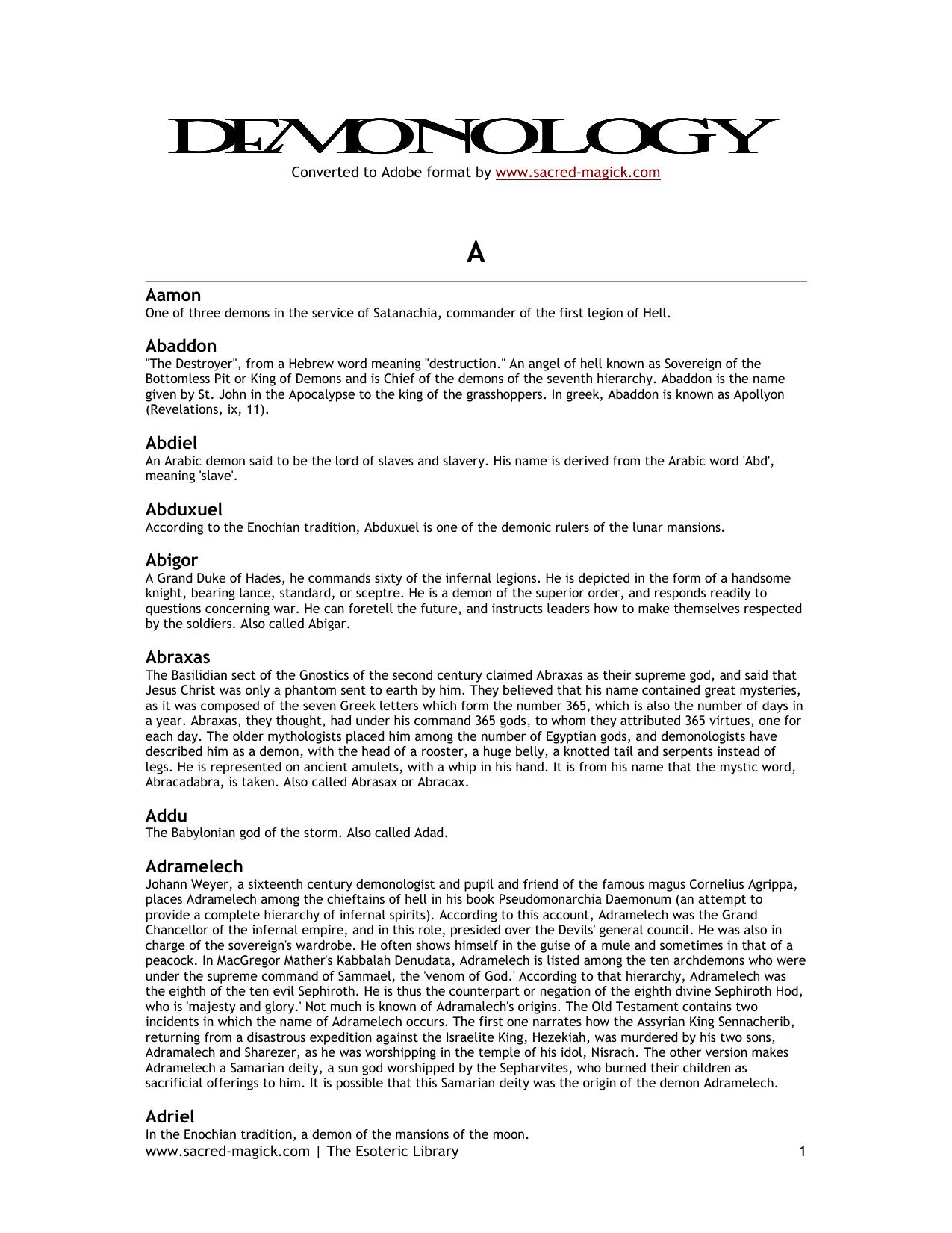 Demonology Guide by Nikolaos Stergiannis Ph.D. (Mechanical Engineering)