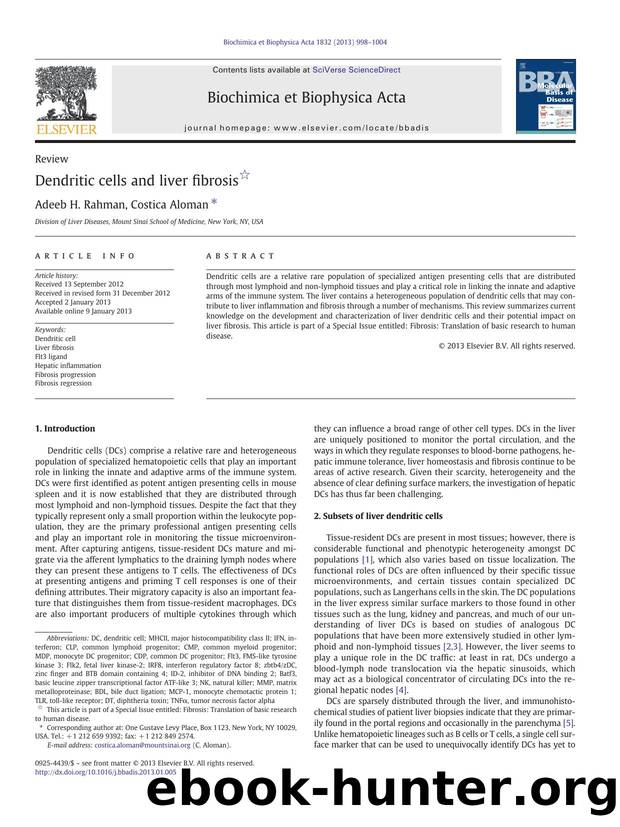 Dendritic cells and liver fibrosis by Adeeb H. Rahman & Costica Aloman