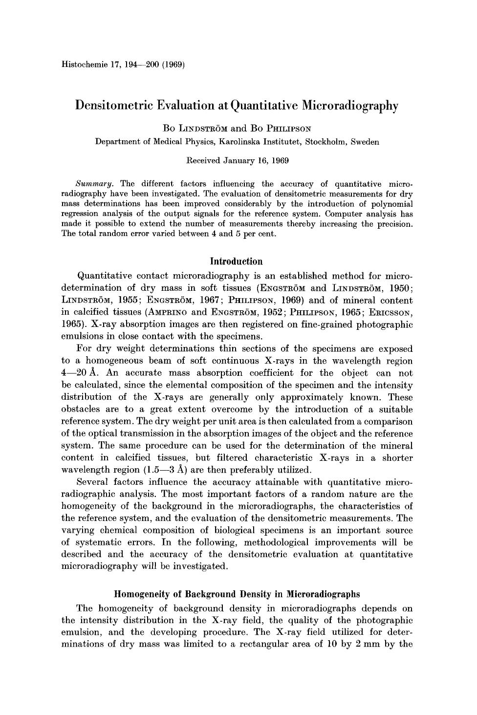 Densitometric evaluation at quantitative microradiography by Unknown